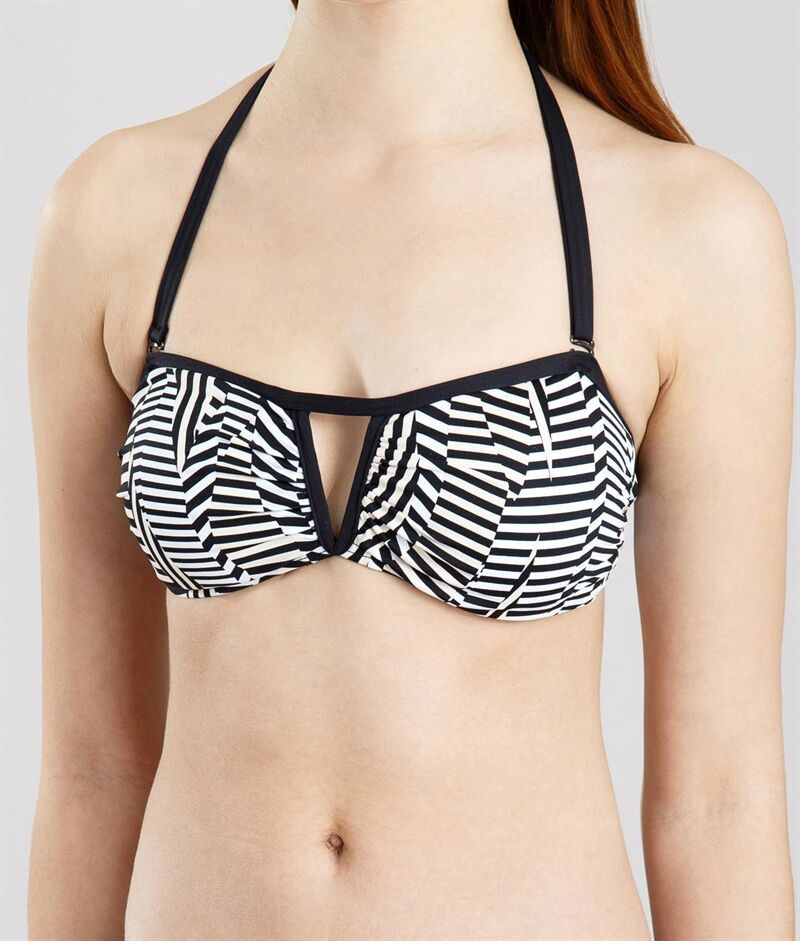 Sunseeker Abstract Stripe Bandeau Flesh Bikini Sunseeker