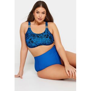 Yours Curve Cobalt Blue Mixed Animal Print Bikini Top Blue 26 Female