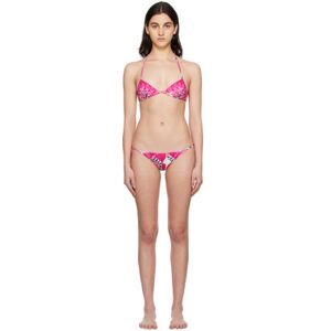 Valentino Pink Self-Tie Bikini  - V5P Pink/Pink Pp/Avo - Size: Large - female