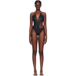 Versace Underwear Black Greca Swimsuit  - 2B130-Black+Gold - Size: 3 - female