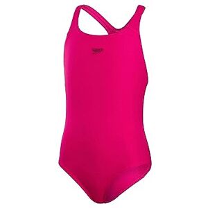 Speedo Junior Girl's ECO Endurance+ Medalist Swimsuit Chlorine Resistance Recycled Fabric Comfort Fit Swimming Lessons Swim Holiday, Electric Pink, 5-6 Years