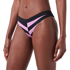 Puma Women's Swimwear Heritage Stripe Brazilian Bikini Bottoms, Pink Combo, X-Small