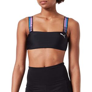 Puma Women's Swimwear Bandeau Bikini top, Black Combo, Medium