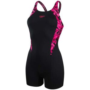 Speedo Womenss Hyperboom Splice Legsuit In Black Pink - Size 12 Uk