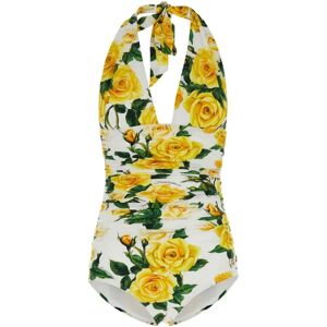 Dolce & Gabbana , Yellow Floral One Piece Swimsuit ,Multicolor female, Sizes: XS, S