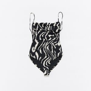 BIMBA Y LOLA Black Tiger Liquid print swimsuit TIGER LIQUID BLACK-BEIGE L adult