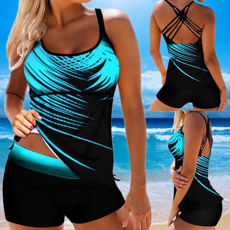 weihexin Women's Summer Two Pieces Swimwear Cross Strap Sexy Bikinis Set Tankinis Swimsuit Plus Size S-8XL