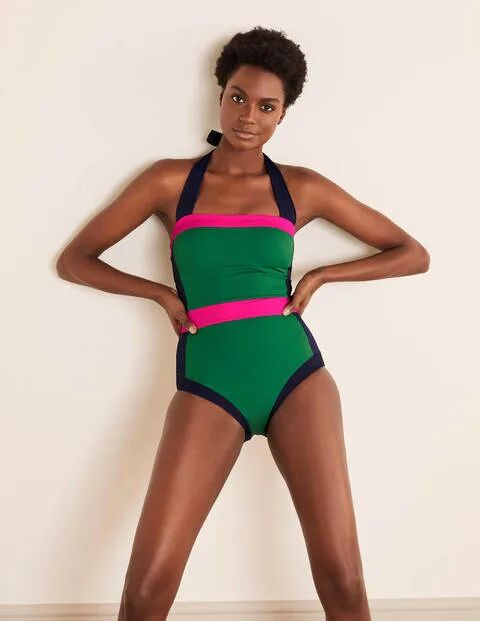 Boden Santorini Swimsuit Verde Colourblock Women Boden Nylon Size: 20 L