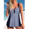 unsigned Striped Tankini Top