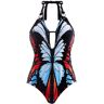 unsigned Butterfly Print Halter One Piece Swimwear