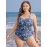 Bloomchic Leopard Print Ruched Crisscross Front One Piece Swimsuit