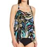 Coco Reef Women's Retro Swirl Current Mesh Layer Tankini Swim Top in Castaway Black (U69035)   Size 32D   HerRoom.com
