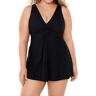 Miraclesuit Women's Plus Size Must Have Marais One Piece Swimdress in Black (6518935)   Size 16W   HerRoom.com