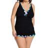 Profile by Gottex Women's Plus Size Moroccan Escape One Piece Swim Dress in Black (ME2W88A)   Size 22W   HerRoom.com