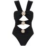 SELF PORTRAIT one-piece swimsuit with cut-out and  - Black - female - Size: 6