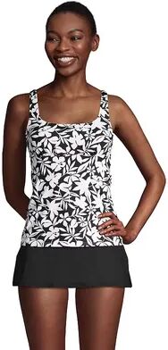 Lands' End Women's Lands' End DDD-Cup UPF 50 Squareneck Underwire Tankini Top, Size: 14 Ddd, Black