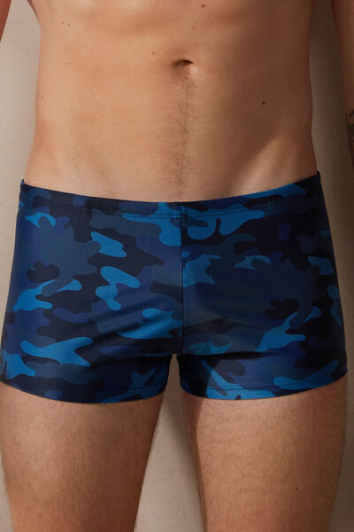 Intimissimi Badeshorts Helios mit Camouflage-Print in Blau Mann Blau Größe XL