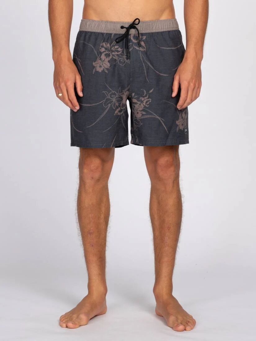 Rusty Overcast Elastic Boardshort - Coal Rusty Australia, 38 / Coal