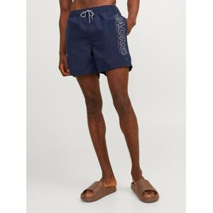 Jack & Jones Badeshorts »JPSTFIJI JJSWIM DOUBLE LOGO SN LY« navy blazer  S