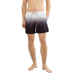 TOM TAILOR Denim Badeshorts, gemustert mit Eingrifftaschen white black color run Größe XXL