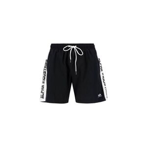 Industries Shorts »ALPHA INDUSTRIES Men - Beachwear Printed Stripe Swim... black/white Größe XL