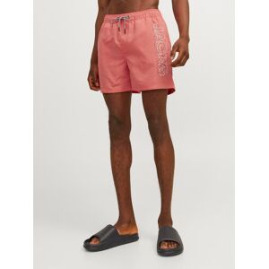 Jack & Jones Badeshorts »JPSTFIJI JJSWIM DOUBLE LOGO SN LY« hot coral Größe S