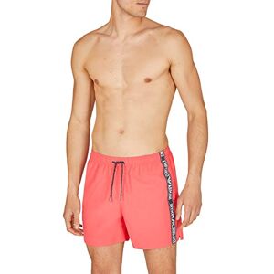 Giorgio Armani Men's Denim Tape Boxer Short Swim Trunks, Coral, 50