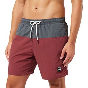 Urban Classics Men's Block Swim Shorts Badehose, Brickred/darkshadow, M