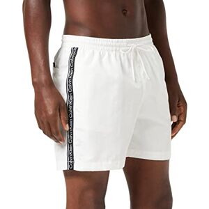 Calvin Herren Badehose Medium Drawstring Lang, Weiß (PVH Classic White), M