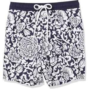 Amazon Essentials Herren Badehose, Schnell Trocknend, 18 cm, Schwarz Floral, M