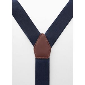 mango man Verstellbare elastische Riemen mit Lederdetails - Dunkles Marineblau - U - männlich