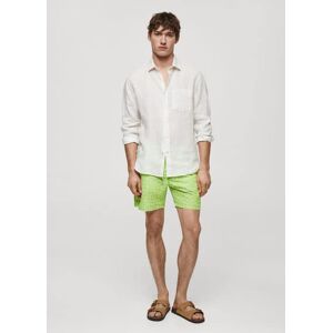 mango man Badeshorts mit Sternmuster und Kordelzug - Limette - M - männlich