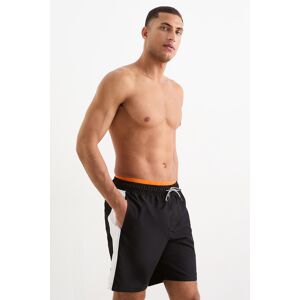 C&A Badeshorts-2-in-1-Look, Schwarz, Größe: 2XL Männlich