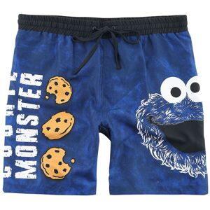 Sesamstraße Badeshort - Cookie Monster - Face - M bis 3XL - für Herren - blau