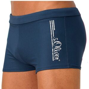 Boxer-Badehose S.OLIVER Gr. 8, N-Gr, blau Herren Badehosen mit Logoschriftzug im coolen Used-Look