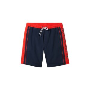 TOM TAILOR Herren Badeshorts mit Colour Blocking, blau, Colour Blocking, Gr. M