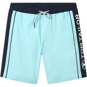 TOM TAILOR Herren Badeshorts mit Colour Blocking, blau, Colour Blocking, Gr. M