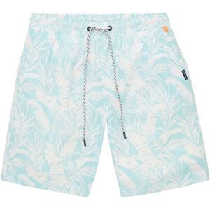 TOM TAILOR Herren Badeshorts mit Allover-Print, blau, Allover Print, Gr. S