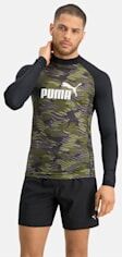 Puma Swim Herren Gemusterter Langarm Rashguard   Mit Aucun   Schwarz   Größe: XXL