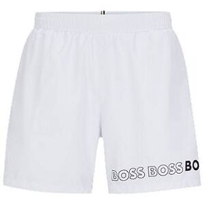 Boss Recycled-material swim shorts with repeat logos