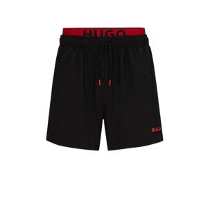 HUGO Logo-print swim shorts with double waistband