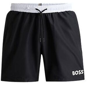 Boss Quick-dry swim shorts with piping and logo