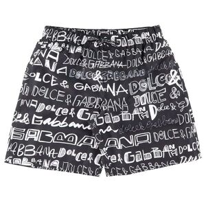 Dolce & Gabbana Badeshorts - Dna - Sort M. Aop Logo - Dolce & Gabbana - 8 År (128) - Badetøj