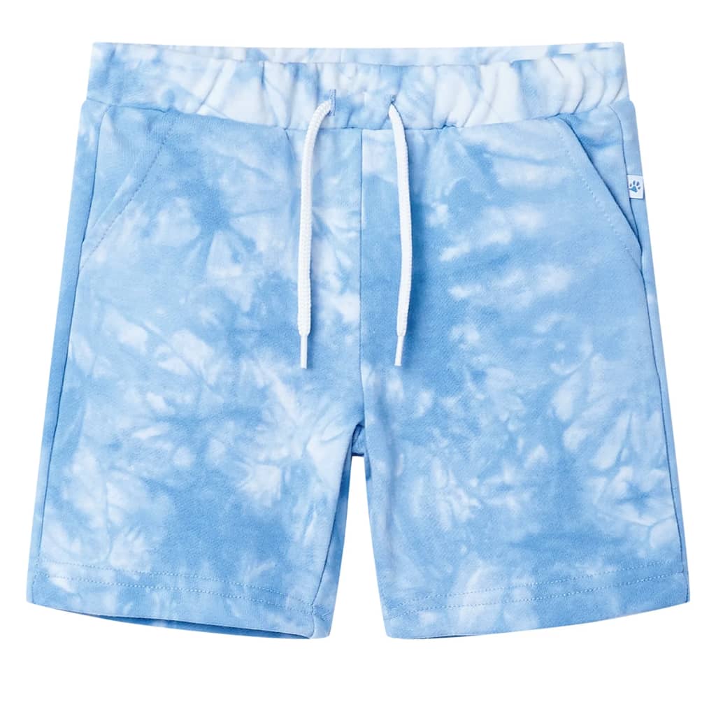 vidaXL Pantalones cortos infantiles con cordón azul suave 104