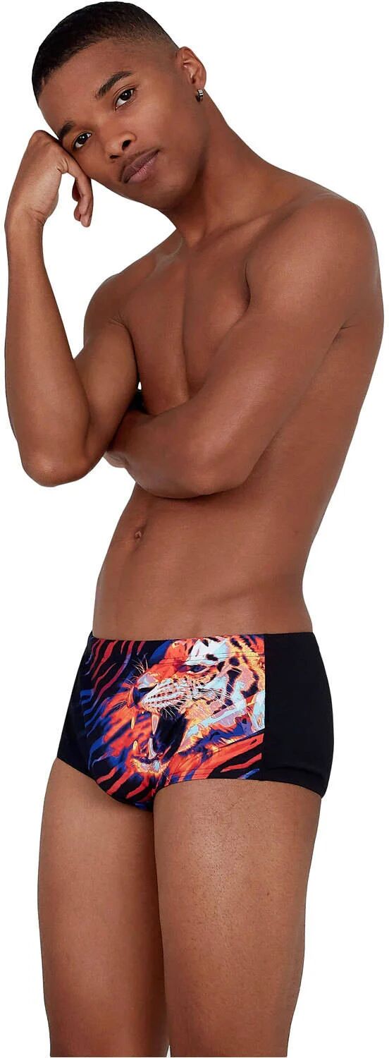 Speedo junglebeast 16cm placement brief am bañador natación hombre Negro (34)