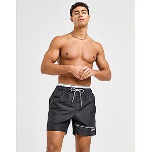 Calvin Klein Swim Double Waistband Swim Shorts - Mens, Black  - Black - Size: Medium