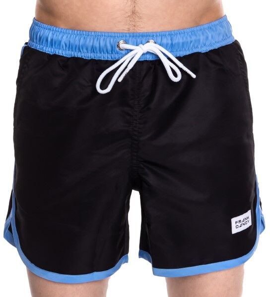 Frank Dandy Long Bermuda Swimshorts - Black/Blue * Kampanja *  - Size: 13204-17 - Color: musta/sin