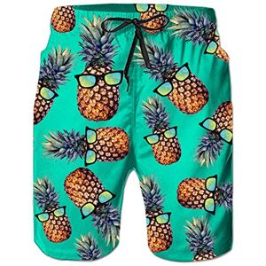 Loveternal Maillot de Bain Homme Boxer Imprimé Ananas 3D Imprimer Short Summer Board avec Poches Latérales Bleu XL - Publicité