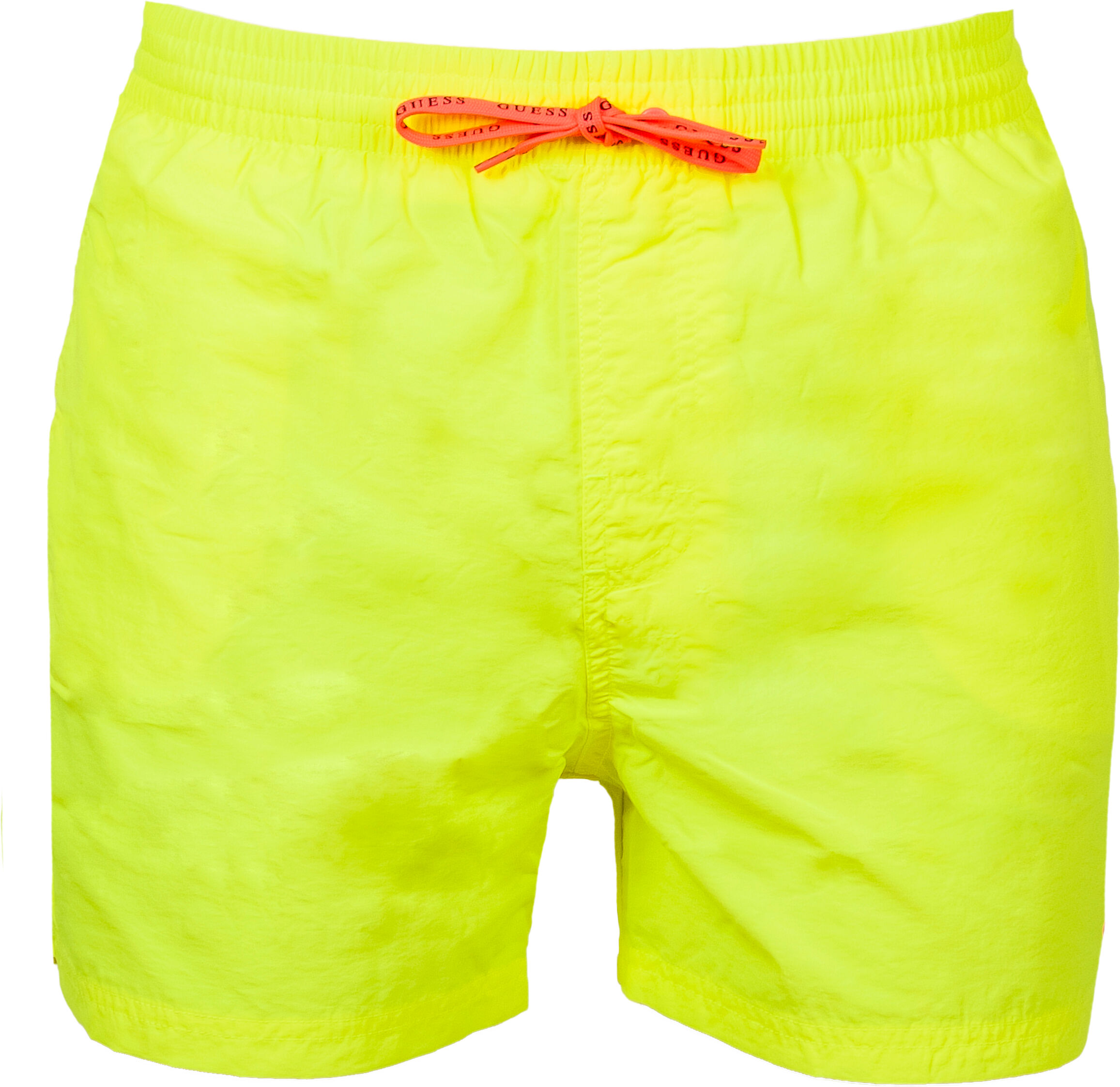 Guess Underwear Short de bain Guess Woven jaune fluo à logo rose - JAUNE FLUO - L