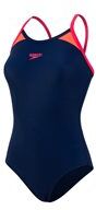 speedo γυναικείo μαγιό splice thinstrap racerback  - navy-oran